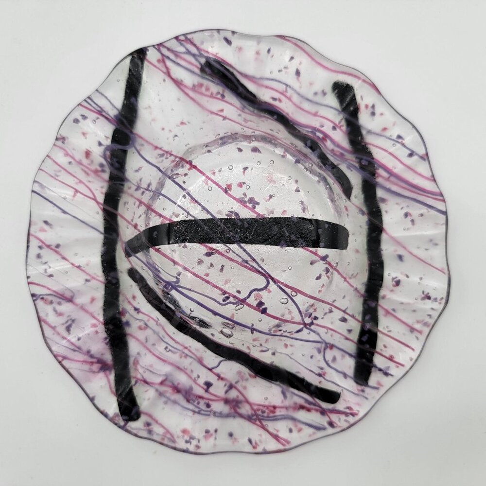 Marilyn Catlow Signed Fused Art Glass Bowl - Picture 2 of 5